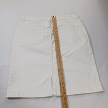 Charter Club Women's White Cotton Blend Rear Slit Denim Skirt Size 10 image 7