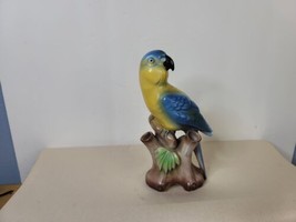 Vintage Reproduction Spills Holder Parakeet Blue and Yellow 6.75 Inches Germany - £23.81 GBP