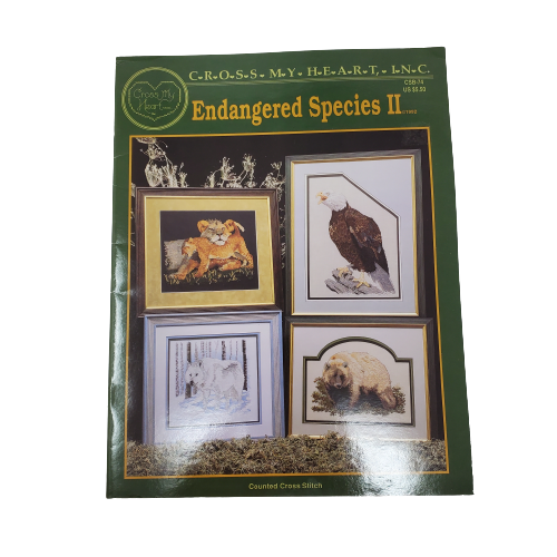 Endangered Species II Cross Stitch Book CSB74 Eagle Bear Wolf Lion Otter Leopard - $9.89