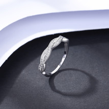 Micro-Inlaid Zircon Ring S925 Silver Ring Nordic Girls Super Flash US8 - £19.94 GBP