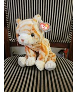 TY Beanie Buddies Amber the Cat Kitty 1999 Plush Orange Stripe Tabby Sof... - £19.61 GBP