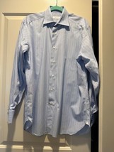 EUC ERMENEGILDO ZEGNA cotton blue dress shirt SZ 16 - £60.39 GBP