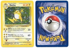 Pokémon Raichu 14/102 Base Set Hologram Game Card 1999 Wizards NEW UNPLAYED - $17.39