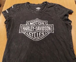 Harley Davidson Motorcycle Wounded Warrior Project Black T Shirt Lrg Womans - £13.14 GBP