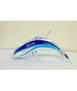 Art Glass Dolphin 5 Inch Blue and Clear - £14.74 GBP
