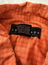 Consensus Sportswear Men's Orange Cotton Check Short Sleeve Shirt Size Large image 3