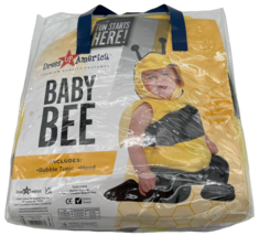 Baby Bee Costume Dress Up America 0-6 Months One Piece With Antennae Hood Soft - £19.46 GBP