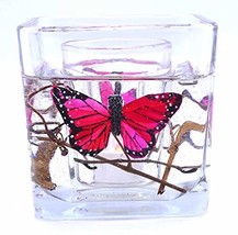 Red Butterfly Flameless LED Tea Light Forever Gel Candle Design by The Gel Candl - £27.09 GBP