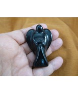 (Y-ANG-101) Black Onyx Guardian Angel Gemstone gem figurine I love my an... - $624.68 MXN