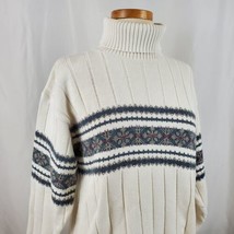 Vintage Eddie Bauer Sweater Womens Medium Turtleneck Cotton Nordic Desig... - $23.99