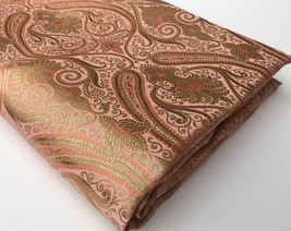 Indian Banarasi Brocade Fabric Coral &amp; Gold Fabric Wedding Fabric -NF2003 - £5.96 GBP+