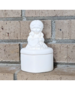 Ceramic Bisque Ready to Paint Girl on Heart Box - £5.44 GBP