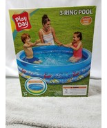 Play Day Inflatable 3-Ring Blue Shark Themed Kiddie Swimming Pool - NEW/... - €20,05 EUR