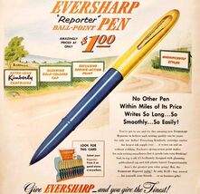 1950 Eversharp Reporter Ball Point Pen Advertisement Writing Instruments... - $18.92 CAD