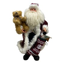Santa Claus Holiday Decor Greeter 23” Big Teddy Bear Hobby Horse Tree Bag Gifts - £50.15 GBP