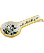 Spoon Rest Flatware Deruta Majolica Olive Green Ceramic Hand-Painted Pai - £77.58 GBP