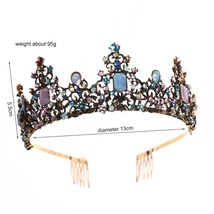 Vintage alloy colored diamond crown tiara with wedding prom tiara hair accessori - £26.94 GBP