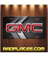 GMC Inspired Art on Gray Simulated Carbon Fiber Aluminum license plate Tag - £14.22 GBP