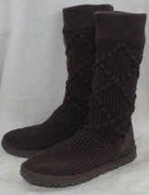 Ugg Australia Classic Brown Argyle Knit Sweater Boots 5879 Womens Size 7... - £26.85 GBP