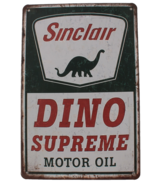 Vintage Looking Sinclair Dino Supreme Motor Oil  Rustic Metal Sign 8 x 1... - €9,47 EUR