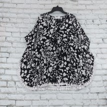 Susan Graver Womens Swimsuit Cover Up XXS Black Floral QVC Beach Drawstring - $19.99