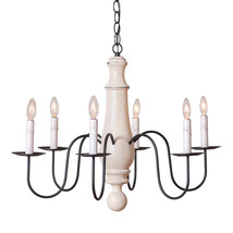 Irvins Country Tinware 6-Arm Large Norfolk Wood Chandelier in Rustic White - £397.56 GBP