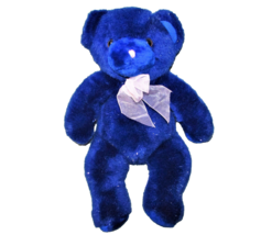 16&quot; KUDDLE ME TOYS BLUE TEDDY BEAR SPARKLY PLUSH STUFFED ANIMAL PINK BOW... - £12.94 GBP