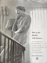 1963 Bell Telephone Vintage Print Ad How To Mix Pleasure With Busyness - £11.54 GBP