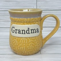 Cracker Barrel Grandma Embossed Coffee Tea Mug Cup 16 Oz Large Yellow Tan - $19.79
