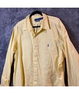 Ralph Lauren Button Up Shirt Mens 2XL XXL Yellow Feather Weight Twill Pr... - £14.51 GBP