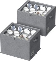 2 Pack Shoe Organizer for Closet - Shoe Storage Bins, Grey, 16.5 * 12.6 * 12.2in - £25.54 GBP