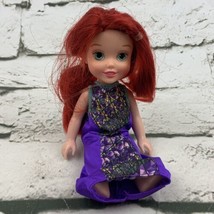 Disney Princess Toddler Doll Ariel The Little Mermaid Plastic Purple Dress - $11.88