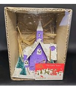 Kurt Adler Paper Putz Christmas Village Purple Church&quot;The Early Years&quot; 2... - $702.92 MXN