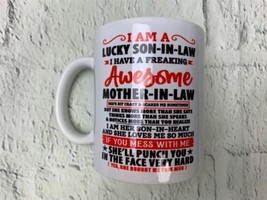 Funny Coffee Mug Gifts For Son In Law I Am A Lucky Son White 11oz - £17.82 GBP