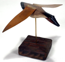 CROUSER Flying Duck/Goose Folk Art Sculpture - Carved Wood - 4 3/4&quot; Tall - $26.18