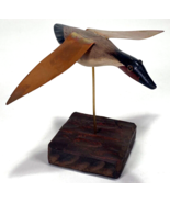 CROUSER Flying Duck/Goose Folk Art Sculpture - Carved Wood - 4 3/4&quot; Tall - $26.18