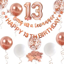 Rose Gold Omg Ur A Teenager Happy 13Th Birthday Banner Garland Foil Balloon 13 F - £22.37 GBP