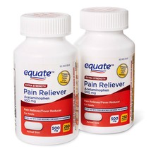 (500) Equate Extra Strength Pain Reliever Acetaminophen 500mg Caplets 2x250 CT.. - £23.91 GBP