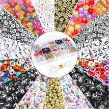 1100Pcs Mixed Acrylic Alphabet A-Z Cube Letters Beads Diy Bracelet Letter Beads  - £12.78 GBP