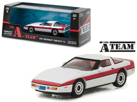 1984 Chevrolet Corvette C4 White w Red Stripe The A-Team 1983-1987 TV Se... - $33.53