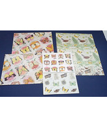 Gift wrap vintage  wrapping paper lot nature trail, butterfly graphics s... - $19.75