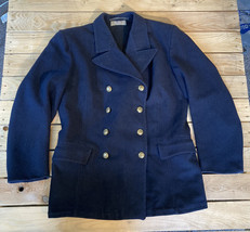 Vintage MCB Women’s Heavy wool Pea coat Double Breasted Coat size L-XL navy HG - £45.66 GBP