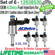 NEW OEM x6 ACDelco 6-Hole Upgrade Fuel Injectors For 2009-10 Saturn Outlook 3.6L - £201.23 GBP