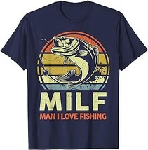 Mens Man I Love Bass Fishing-Shirt Fisherman Fish Papa Funny Dad T-Shirt - £12.57 GBP+