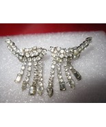  Gorgeous Vintage Rhinestone Dangle Clip Earrings - £23.05 GBP