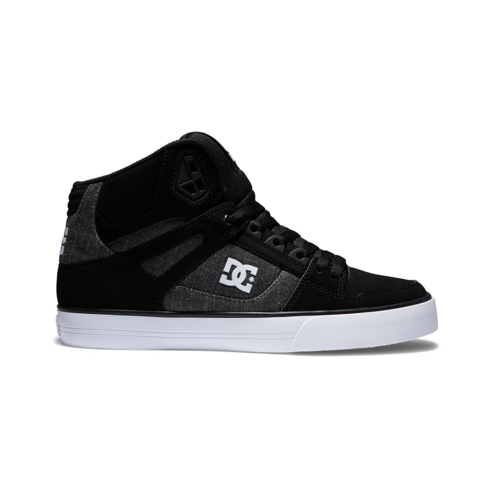dc pure high-top wc adys400043-btt mens black skate inspired sneakers shoes