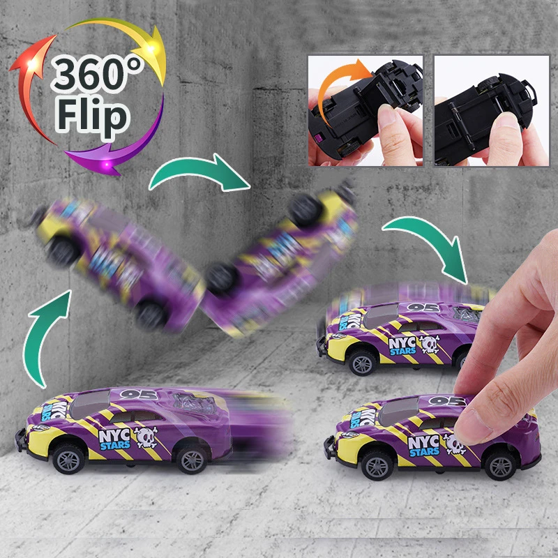 Play 6-16PCS Play Mini Stunt Toy Car Alloy Pull Back Bouncing Car Ejection Jumpi - £26.07 GBP