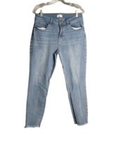 Loft Curvy Skinny Ankle Jeans Raw Hem Medium Wash Mid Rise Womens Size 10 - £14.73 GBP