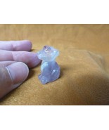(Y-DOG-LA-501) little Purple Labrador lab Dog carving FIGURINE stone gem... - $11.74 CAD