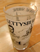 Vintage GETTYSBURG NATIONAL SHRINE PA Frosted Drinking Glass 5 &quot; Tall So... - £10.28 GBP